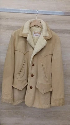 Schott Men's outer leather jacket lining boa Winter beige casual authentic - Image 1 of 4