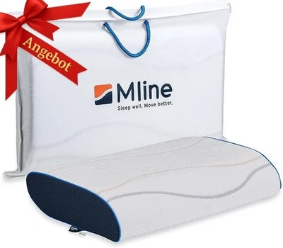 M LINE Pillow You Blue M – Memory Foam – Back & Side Sleeper– 45–50cm – 55×35×10 - Bild 1 von 4