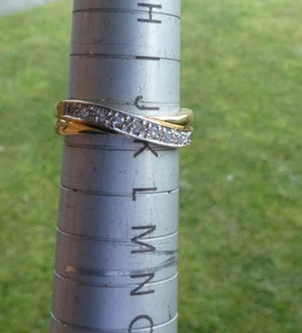Diamond Ring 9 carat gold twist band size K - Picture 1 of 6