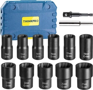 Juego de extractor de tuercas de perno de 13 piezas, herramienta de enchufe removedor de tuercas de accionamiento de 1/2 pulgada, - Imagen 1 de 9