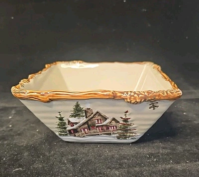 St. Nicholas Square "Snow Valley" Soup / Cereal Bowl, 6" Sq. - Image 1 of 4
