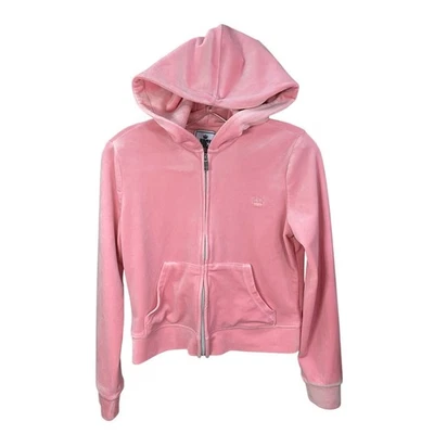 Sudadera con Capucha Juicy Couture Niñas Jóvenes Pequeña Terciopelo Cremallera Bordado Logo Estilo Y2K Foto 1 de 4