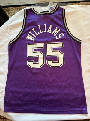 Camiseta deportiva vintage NBA Kings 55 Williams campeón talla grande púrpura NUNCA USADA COMO NUEVA Foto 1 de 3