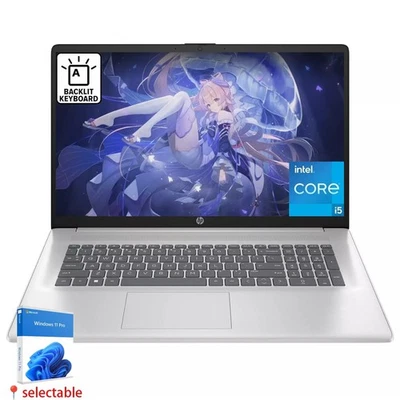 HP 17.3"HD Laptop Win11Pro Backlit Fingerprint core i5-1334U UpTo 64GB RAM 2TB - Image 1 of 4
