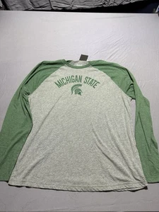 HERREN MICHIGAN STATE SPARTANS LANGARMHEMD GRAU LARGE 2XL neu mit Etikett - Bild 1 von 5