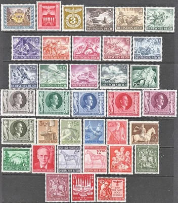 Stamp Germany Year 1943 Mi 828-63 Set WWII 3rd Reich Wehrmacht Stuka Adolf MH - Image 1 of 3