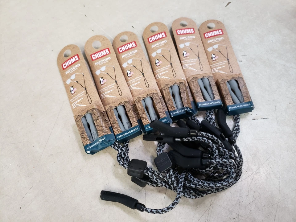 - Chums 3mm Ripcord Rope Sunglasses Retainer & Strap Black/Gray