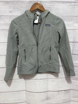 Patagonia Gray Fleece Hoodie Zip Up Girls Size S 12 Youth Large - Image 1 of 4