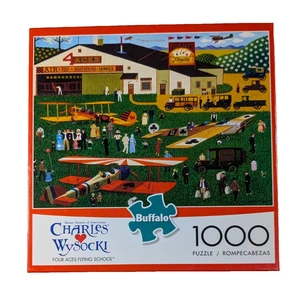 Charles Wysocki Quattro Assi Scuola Volante Puzzle Buffalo Giochi 1000 Pezzi - Foto 1 di 2