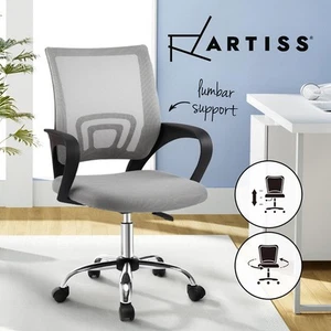 Artiss Mesh Office Chair Computer Gaming Desk Chairs Work Study Mid Back Grey - Picture 1 of 8