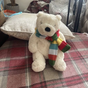 Retired and rare ,John Lewis X Jellycat Polar Bear With rainbow scarf - Picture 1 of 4
