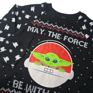 Star Wars Baby Yoda Navidad Sudadera Negra Pequeña Algodón y Poliéster - Imagen 1 de 5