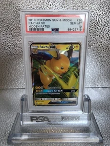 Raichu GX 20/68 Pokémon Sonne & Mond Hidden Fates PSA 10 GEM MINT Englisch - Bild 1 von 5