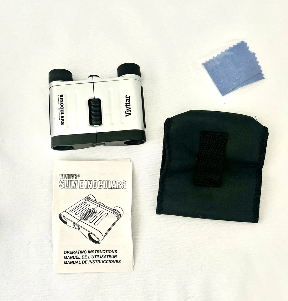 VINTAGE VIVITAR Slim 4x21 DXF Binoculars In Case w/ Cleaning Cloth 88M/1000M NIB - Image 1 of 4