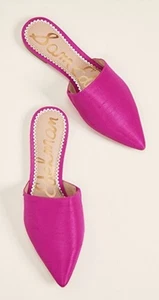 Hot Pink Silk Sam Edelman Pointed-toe Flats Slides Sz 6 EU 37 Style & Comfort - Picture 1 of 8