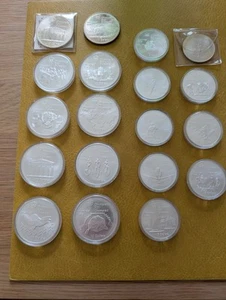 Olympia 1976 Silbermünzen Kanada Canada 10 mal 10 Dollar und 9 mal 5 Dollar - Bild 1 von 2