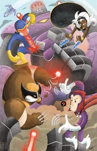 Arte original LEGO Marvel Superheroes 76022 X-Men vs. Póster The Sentinel 11"x17" - Imagen 1 de 1