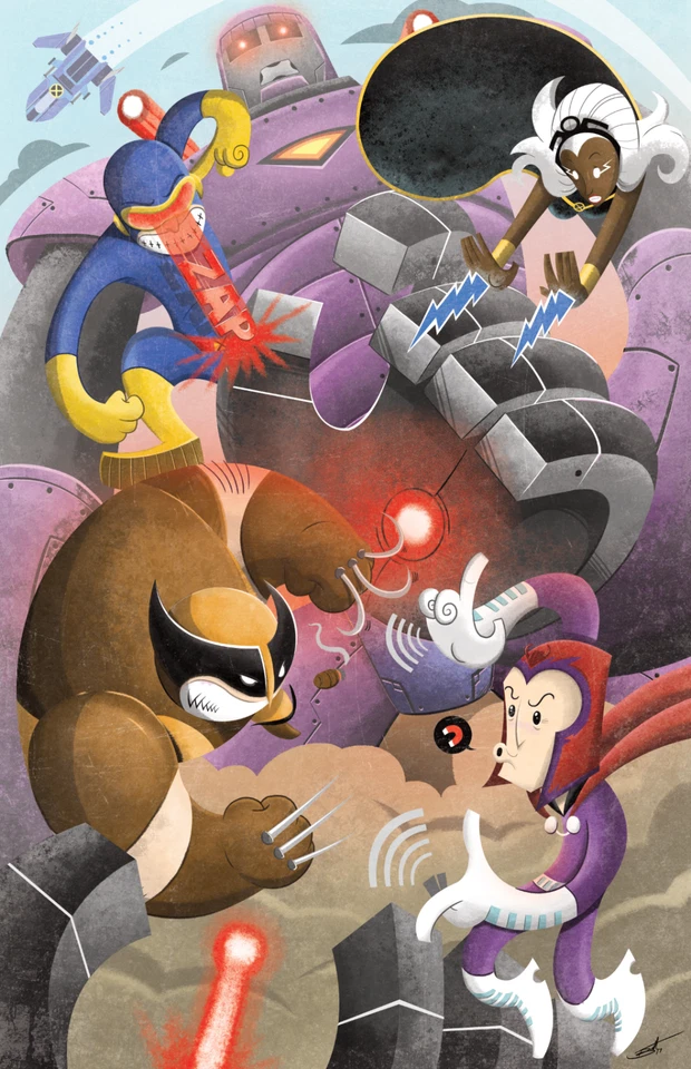 Original LEGO Art Marvel Superheroes 76022 X-Men vs. The Sentinel 11"x17" Poster - Image 1 of 1