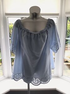 Ladies Spirit at M&Co Baby Blue Over The Shoulder Top Size Uk 20