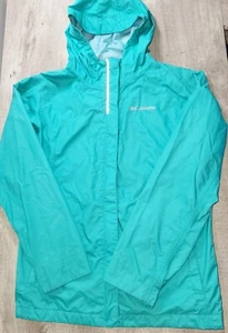 Columbia Girl's Turquoise Blue Fall Jacket Windbreaker Size L Large 14/16 - Picture 1 of 8