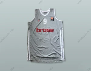 Camiseta deportiva de baloncesto cosida gris Brose Bamberg Alemania 9 PERSONALIZADA S-6XL - Imagen 1 de 3