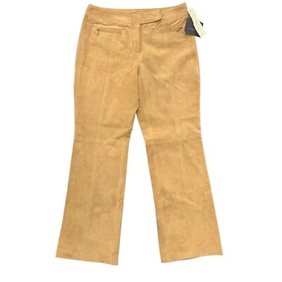 Liz Claiborne Golden Tan color 276 Suede Leather Audra Waist 12 Pant with Tags Foto 1 de 4