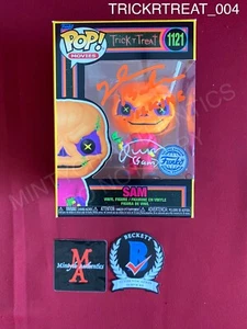 Quinn Lord & Dylan Baker firmato Sam Funko Pop #1121 Trick 'R Treat Beckett certificato di autenticità - Foto 1 di 2