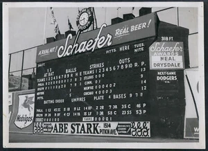 1957 Scoreboard at Ebbets Field for the last game 8" x 6" - Picture 1 of 2