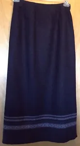 EDDIE BAUER Charcoal Gray Lined Wool Blend Long Wrap skirt Size 4 Petite EUC - Picture 1 of 5