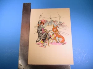 Vintage Helen Andrews Original Marker Drawing Circus Signed Clown Donkey S5313 - Bild 1 von 2