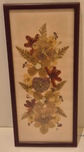 Handcrafted Vintage Dried Flower Picture Framed Decorative - Picture 1 of 8