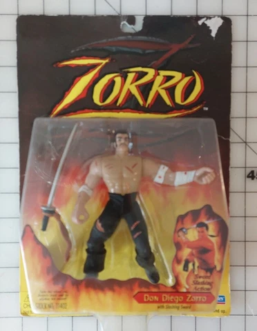 Vintage Zorro 1997 Playmates DON DIEGO ZORRO 6" Action Figure Sealed Cover
