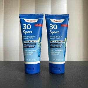 Walgreens SPF 30 Protector Solar Deportivo Olor Fresco 3 Fl Oz X 2 Expiración 04/24 - Imagen 1 de 2