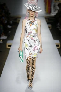 MOSCHINO Couture Spring 2019 Hand Drawn Magic Marker Dress IT 42 USA 8 Rt $1,195 - Picture 1 of 17