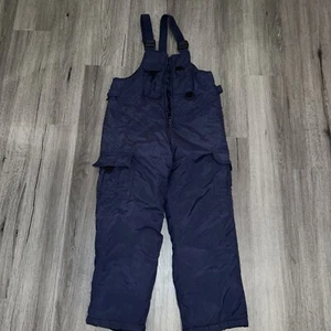 Artic Quest UNISEX SNOW PANTS SKI BIBS Solid Navy - Size Large(7) - Picture 1 of 3