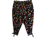 Lane Bryant Crop Harem Pants 18 20 High Waist Pockets Cuff Ties Floral Print