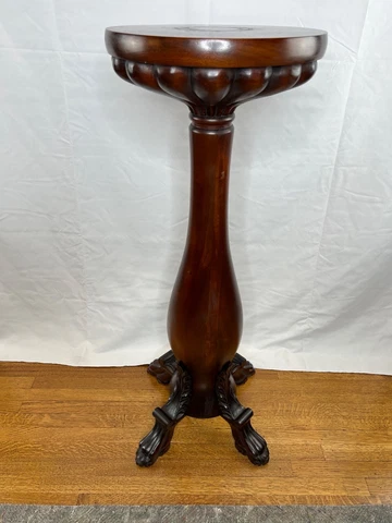 Horner? Mahognay Carved Claw Foot Pedestal Plant Stand Cover
