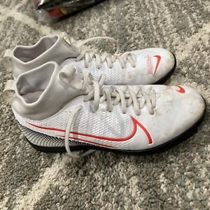 Nike Jr Mercurial Superfly Academy IB White/Red Indoor Soccer Sz Y2.5 AT8135-160