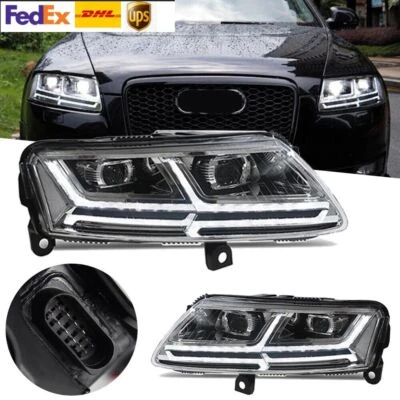 Faróis LED DRL com seta sequencial para Audi A6 A6L C6 S6 2004-2011 - Imagem 1 de 4