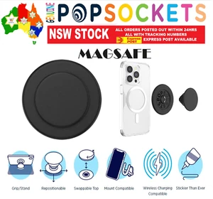 PopSockets Pop Socket Black MagSafe Phone Stand Holder Mount - Picture 1 of 5