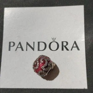 Pandora Plata Esterlina Brillante Adorno Dije con Esmalte Rojo + Transparente Circonita cúbica B800641 - Imagen 1 de 5