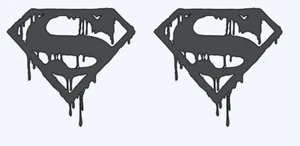 Superman decals, (2) Death of Superman Motorcycle Helmet, Hardhat - Picture 1 of 3