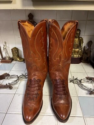BOTAS DE VAQUERO OCCIDENTAL DANCEHALL RANCH LUCCHESE 1883 CON INCRUSTACIÓN DE COCODRILO EE. UU. 11 D Foto 1 de 4