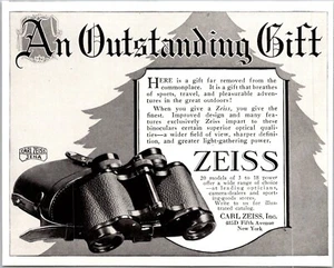 PRINT AD 1926 Carl Zeiss Binoculars Outstanding Christmas Gift SMALL 4 x 6 - Picture 1 of 3