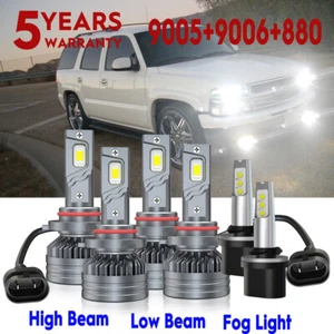 For Chevrolet Tahoe LS/LT 4-Door 5.3L 2001-2006 LED Headlights Fog Light Bulbs - Picture 1 of 16