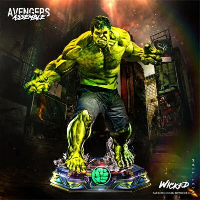 1/24 1/18 Hulk Avengers Unpainted Unassembled 3D Printing Model Garage Kits GK - Image 1 of 4