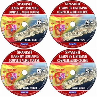 Spanish Language Course Learn By Licensing From Beginners To Advance 4x Audio CD - Image 1 of 2