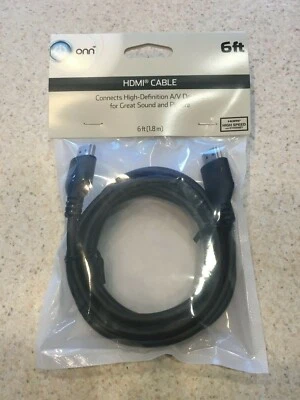 Onn 6 Ft HDMI High Speed Cable Model# ONA19AV021, Great Sound & Picture (5e) - Image 1 of 3