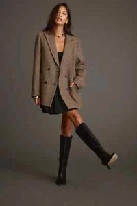 12TH Tribe West Village Brown Plaid Blazer - Size XS - Picture 1 of 6