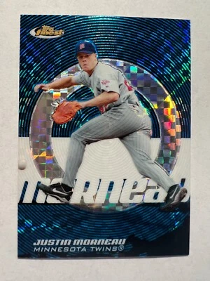 2005 Finest Refractors Blue #81 Justin Morneau #'d 76/150 Twins - Image 1 of 2